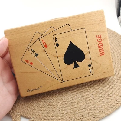 Caja de cartas puente de madera de arce de azúcar hecha en Estados Unidos firmada por Wishfulwoods Foto 1 de 4