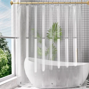 Cortina de Ducha PEVA Transparente, 72" X 84" Impermeable - Imagen 1 de 12