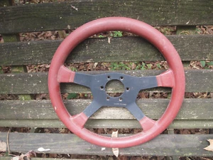 Raid Turbo Steering Wheel Dark Red Leather Italy 280mm - Picture 1 of 4