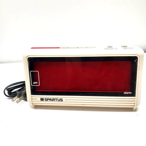 Spartus Vtg LED Battery Alarm Clock Model 1181-61 Retro Decor Tested pics prop Cover