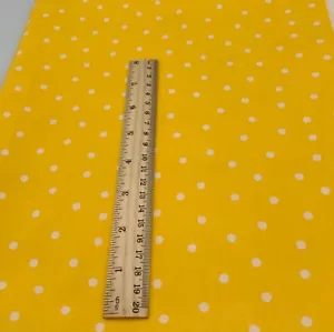 YELLOW POLKA DOT BLENDER FABRIC REMNANT Cotton Fabric 27” X 44” - Picture 1 of 1