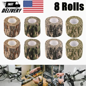 8 Rolls Camo Wrap Camouflage Tape 4.5M Camo Stretch Bandage Self-Adhesive Tape - Picture 1 of 14