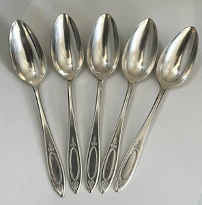 FIVE 6-1/8" Teaspoons- 1917 ADAM pattern - Community Silverplate - Picture 1 of 7