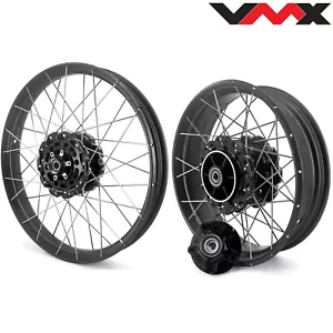 VMX 21/18 Tubeless Wheels for Honda CRF1100L Africa Twin 2020-2023 Black Rims - Picture 1 of 14