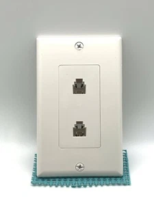 Duplex Dual Phone Jack Flush Wall Plate Box of 10 - Picture 1 of 3