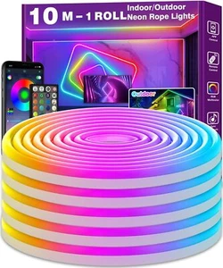 Luces de tira de neón AILBTON RGB 10M luces de cuerda LED con aplicación/control remoto, IP65 - Imagen 1 de 9