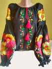 Ukrainian Embroidered Blouse For Women Black Color Vyshyvanka Xs Xxxxl