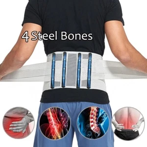 Men Women Back Brace Lumbar Support Waist Trainer Belt For Lower Back Pain Relif - Picture 1 of 10