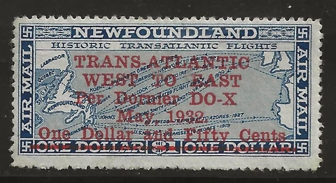 NEWFOUNDLAND C12 MH - 1932 DORNIER DO-X Air Mail issue Cover