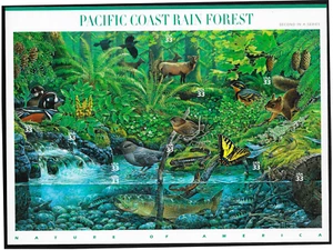 US Stamps Full Pane Of 10, Pacific Coast Rain Forest , #3378 MNH - Picture 1 of 1