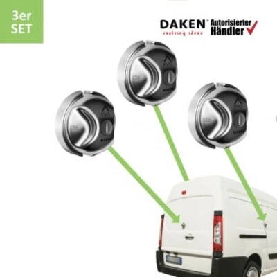 3er SET Daken Saturn EVO Transporter Diebstahlsicherung Schloss aus Edelstahl - Bild 1 von 4