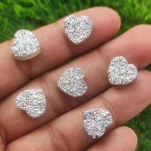 Titanio Ágata Druzy Cuarzo Piedras Preciosas Corazón Drusy Natural Lote de 10 Piezas al Por Mayor - Imagen 1 de 8