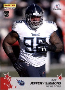 2019 Panini Instant Football Playoffs #153 Jeffery Simmons Tennessee Titans  RC 