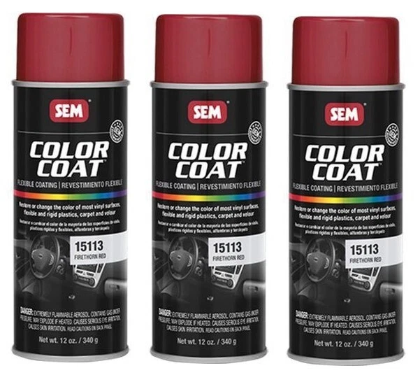 SEM COLOR COAT FIRETHORN ROJO Vinilo Spray Auto Pintura Coche SEM 15113 (Paquete de 3) Foto 1 de 1