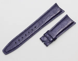 ORIGINAL GENUINE IWC PILOT PORTUGAL Watch Alligator Leather Strap Blue Navy 22mm - Picture 1 of 7