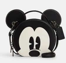 Disney X Coach Mickey Mouse Leather Ear Bag Crossbody Purse Handbag Red