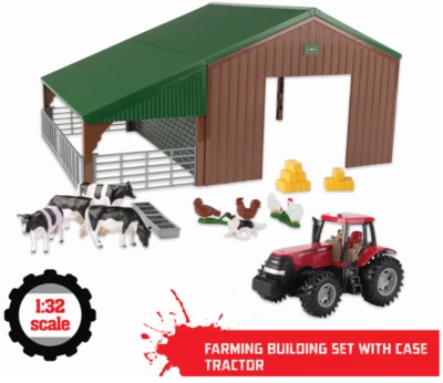 Tomy Farm Set With Case IH Model Tractor 1:32 Scale Farm Toy 47019A
