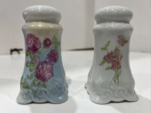 Handbemalte Salz- und Pfefferstreuer K Leithoff 1977 Blumen Frühlingsblumen - Bild 1 von 8