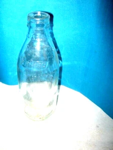 A Vintage 70's Embossed Peters Milk 600ml Embossed Clear Glass Milk Bottle - Picture 1 of 5