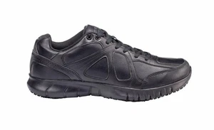 Keuka Suregrip Galley Black Anti - Slip Leather Trainer Wide Fit - Picture 1 of 5