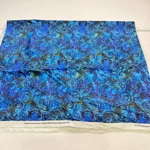 Hobby Lobby fabric blue tie dye swirls cotton 42x54 1.5 yards - Picture 1 of 8