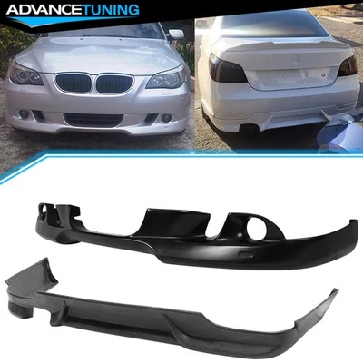 Fits 04-07 BMW E60 530 540 AC Style Front Bumper Lip Spoiler + Rear Diffuser Lip Foto 1 de 4