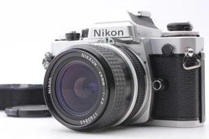⏯️ *WIDE LENS & SN:442XXXX* Nikon FE Silver 35mm Film SLR Camera Ai 28mm... - Picture 1 of 14