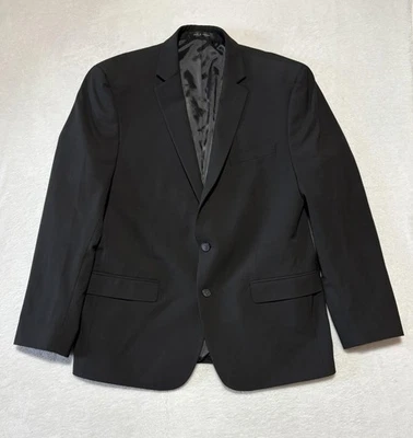 Van Heusen Flex Blazer Mens 46R Black Stretch 2 Button Notch Lapel Sport Coat - Image 1 of 4