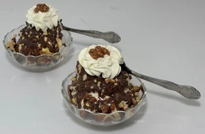 Fake Hot Fudge Sundae PROP Faux Hot Fudge Sundae Ice Cream Treat SET - Picture 1 of 8