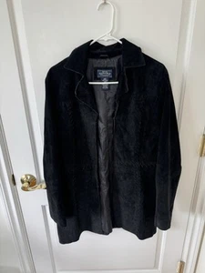 Vintage Sonoma Leather Suede Stitching Western Black Jacket Cowgirl Y2K - Picture 1 of 8