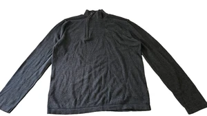 Mexx Men’s Sweater XL Dark Gray Quarter-Zip Pullover Cotton Knit Casual - Picture 1 of 9