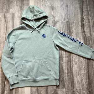 Carhartt Clarksburg Hoodie Womens Large Sage Green Pullover Kangaroo - Picture 1 of 8