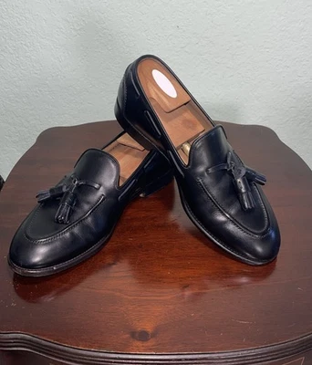 RARE Salvatore Ferragamo TRAMEZZA Black Leather Tassel Loafers Men's 7EE - Image 1 of 4