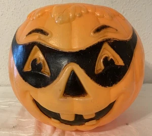 Vintage Masked Bandit Halloween Blow Mold Pail Pumpkin - Picture 1 of 13