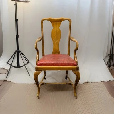 1 von 3 Armlehnstuhl Barock/ Rokoko Büro Schreibtisch Art Deco Leder - Bild 1 von 4