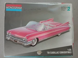 Monogram 1959 Cadillac Convertible Pink 1:25 Model Kit Open Box - Picture 1 of 11