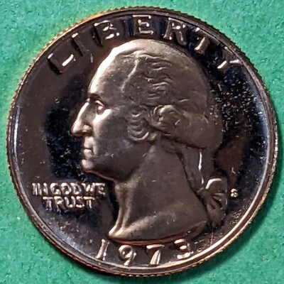 1973-S Cameo Proof Washington Clad Quarter Dollar, from U.S. Mint Proof Set - Image 1 of 4