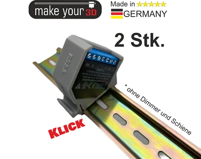 MAKEYOUR3D 2Stk. Hutschienenhalter DIN Hutschiene 35mm 1P Rail Zubehör für Shelly 2.5