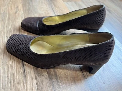 Zapatos de tacón Bruno Magli vintage de gamuza marrón para mujer informales Italia 6 B Foto 1 de 4