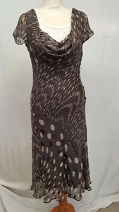 Fenn Wright Manson Brown Lined Silk Feel Full Length Slip-On Dress Size 10 (469) - Picture 1 of 12