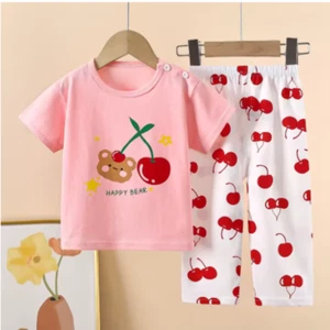 Children's Clothing Set Kids Pajama Set Baby Clothes Summer 2 Pieces - Picture 1 of 8