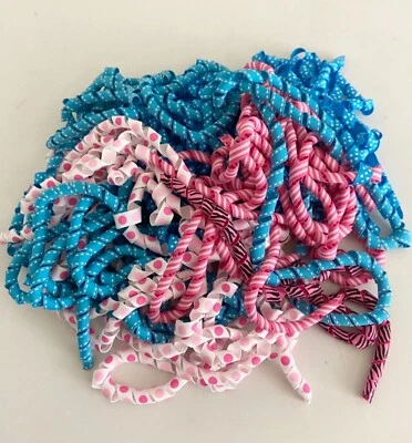 Solid and Print Korker Ribbons Lot Assorted Lengths and Colors 3/8 inch ribbon - Image 1 of 3