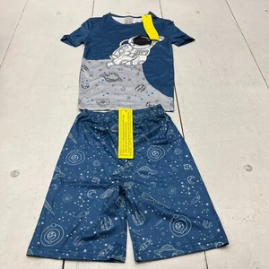 Blue Astronaut Print 2 Piece Pajama Set Boys Size 10 NEW - Picture 1 of 10