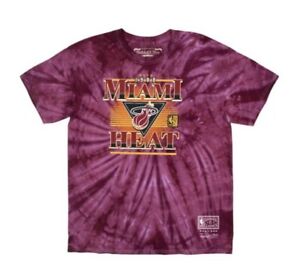 Elevate Miami Heat Tye Die Authentic Mitchell And Ness T-shirt NEW Size Small