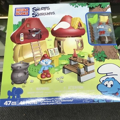 Mega Bloks The Smurfs 10752 Papa Smurfs Village House Building Blocks - Image 1 of 4