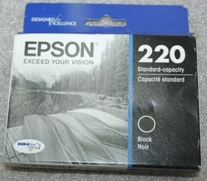 Genuine Epson 220 T220120 Black Ink Cartridge XP-320 420 424 WF-2630 EXP 01 2025 - Picture 1 of 1