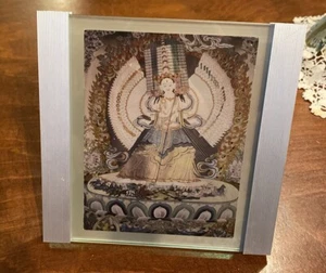 Dukkar White Umbrella Tara Buddhist Deity Blessing Protection Heavy Glass Frame - Picture 1 of 10