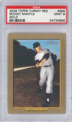 2006 Topps 土耳其红金/50-编号 586 米奇地幔 PSA 完好 9 — 第 1/2 张图片