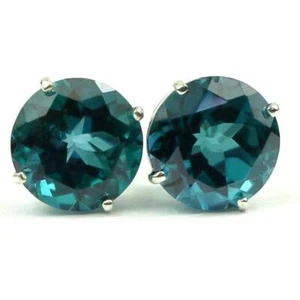 Pendientes de poste de plata esterlina 925, topacio Paraiba, SE212 - Imagen 1 de 6