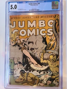 JUMBO COMICS # 54 FICTION HOUSE 1943 CGC 5.0 CLASSIC SHEENA COVER - Picture 1 of 2